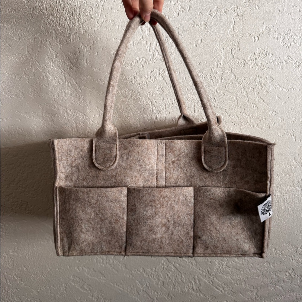 Tan Felt Diaper Caddy